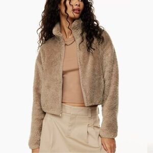 Sunday Best Izzy Full Zip Teddy Jacket Oversized Boxy Fleece Blue Size XS